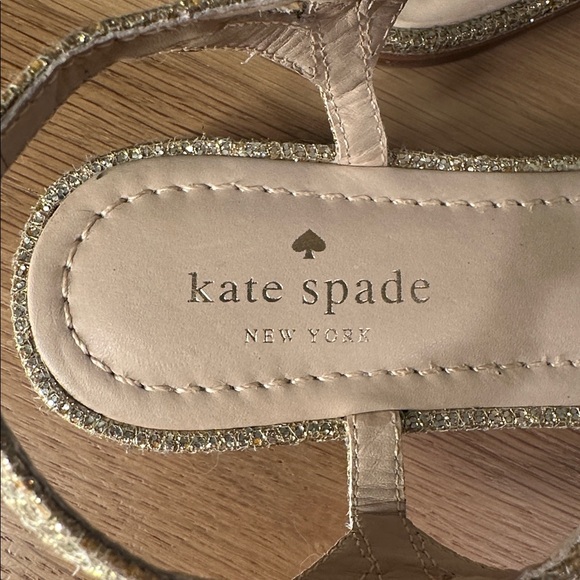 Kate Spade Glittering Gold T-strap Sandals - Picture 6 of 9